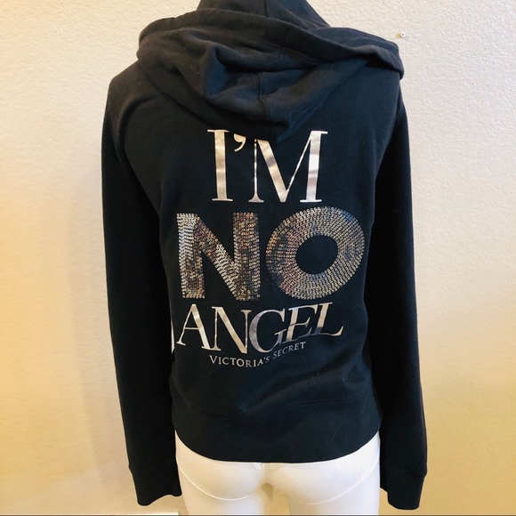 Victoria's Secret Tops - Victoria’s Secret sequin hoodie bling front zipper